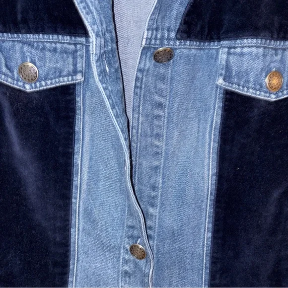 Women's Stonebridge Blue Denim & Velvet Vest 1X READ! - Picture 4 of 8